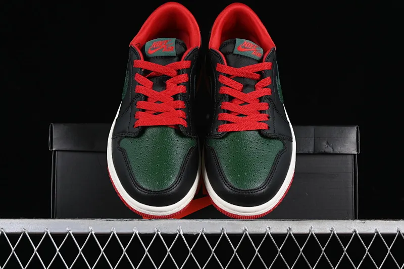 All categories Air Jordan Jordan series basketball shoes Air Jordan 1 Low Z version Air Jordan 1 Low AJ1 Joe 1 black and green color low-top cultural casual sneakers CZ0775-036